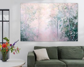 Gentle forest path in the light mist by Poster Art Shop