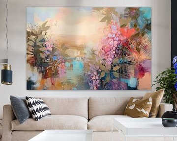 Moderne Bloem van Abstract Schilderij