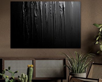 Black wall with drops and lines by Poster Art Shop