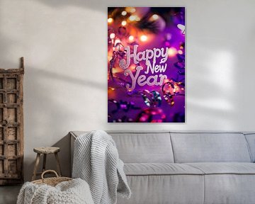 New Year's Eve celebration with twinkling lights by Poster Art Shop