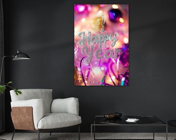 Silver New Year decorations by Poster Art Shop