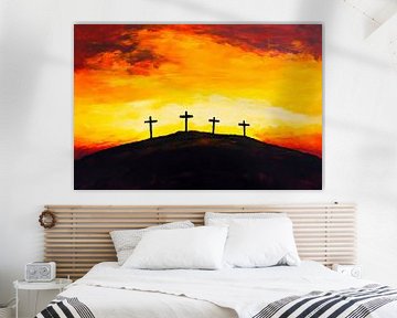 Zonsondergang boven Kreuzbergen van Poster Art Shop
