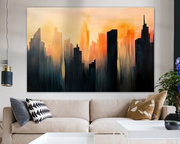 Urban silhouette in the evening light by Poster Art Shop