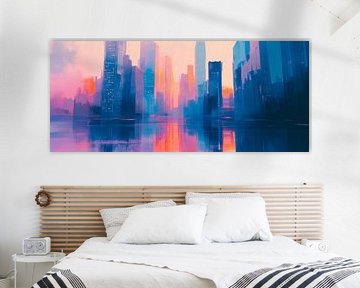 City skyline in the morning fog by Poster Art Shop