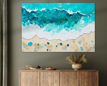 Beach view with gentle waves by Poster Art Shop