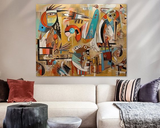 Voorbeeld van het werk in een kamer