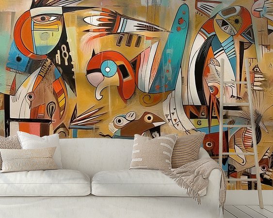 Voorbeeld van het werk in een kamer