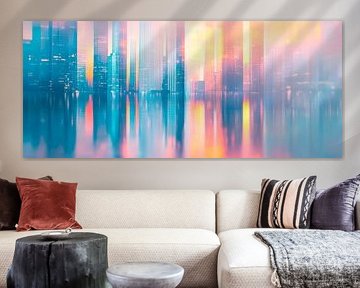 Traumhafte Stadtlandschaft im Morgenlicht von Poster Art Shop