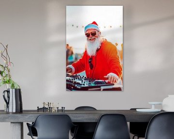 Kerst DJ met zonnebril van Poster Art Shop