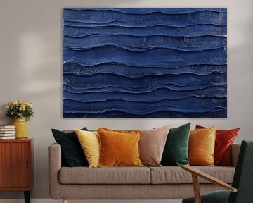 Golfpatroon op blauwe textuur van Poster Art Shop