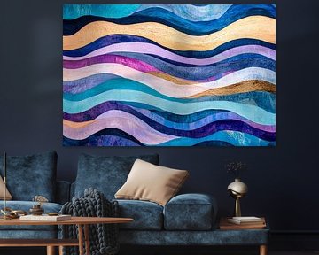 Wave pattern in soft colours by Poster Art Shop