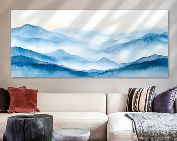 Weer magie in blauwe bergen van Poster Art Shop