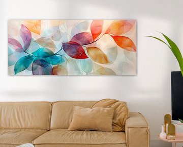 Delicate leaves in soft colours by Poster Art Shop