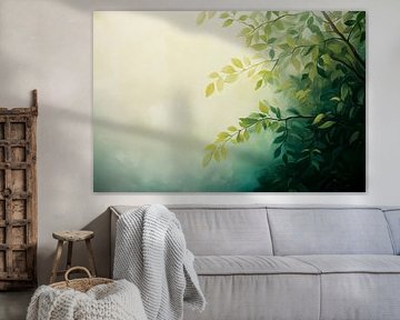 Zarte Blätter im sanften Licht von Poster Art Shop