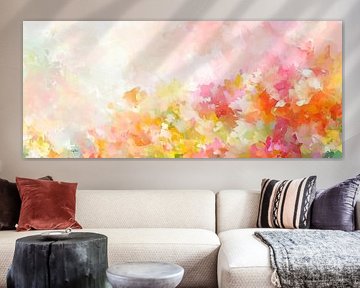 Delicate bloemenimpressies in pastel van Poster Art Shop