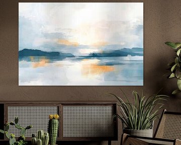 Délicate couleur de l'eau sur un lac calme sur Poster Art Shop