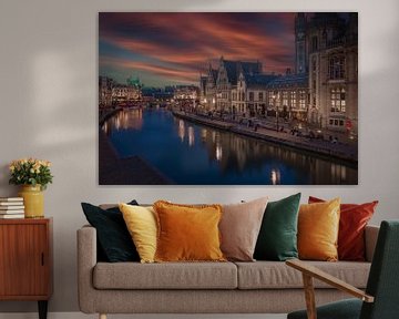 Sunset at the Graslei in the Belgian city of Ghent by gaps photography