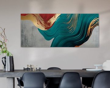 Abstract waves in soft colours by Poster Art Shop