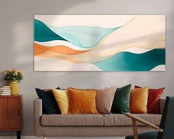 Zachte golven in pastelkleuren van Poster Art Shop