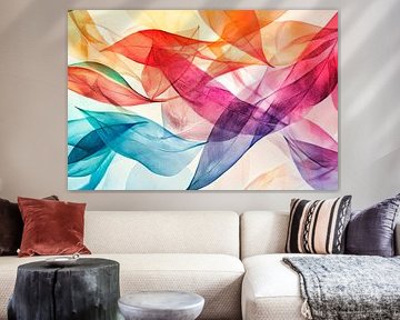 Coloured waves made from soft fabric by Poster Art Shop