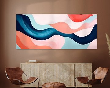 Abstract waves in soft colours by Poster Art Shop