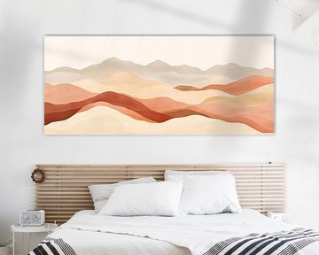 Glooiende heuvels in pastelkleuren van Poster Art Shop