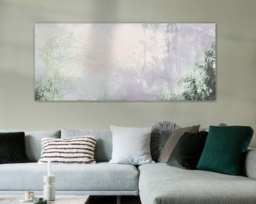 Nevelig bos met zachte kleuren van Poster Art Shop
