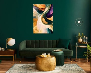 Kleurrijke abstracte golfpatronen van Poster Art Shop