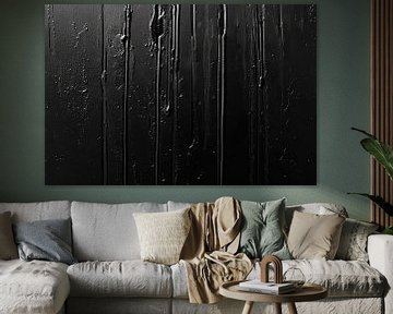 Zwarte druppels op een glad oppervlak van Poster Art Shop