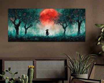 Krijgers in het mystieke maanlicht van Poster Art Shop