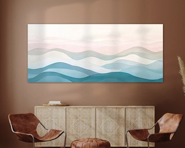 De douces vagues aux couleurs pastel sur Poster Art Shop