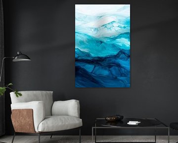 Gentle waves in blue and white by Poster Art Shop