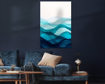 Gentle waves in blue and green by Poster Art Shop