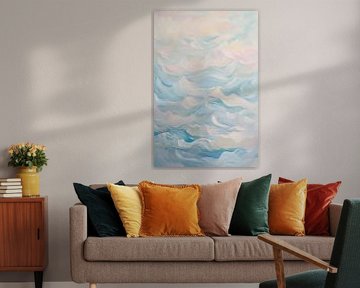 Des vagues abstraites aux couleurs douces sur Poster Art Shop