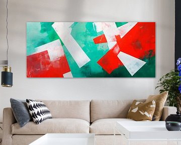 Abstract composition in red and green by Poster Art Shop