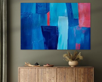 Abstracte blauwe kleurencompositie van Poster Art Shop