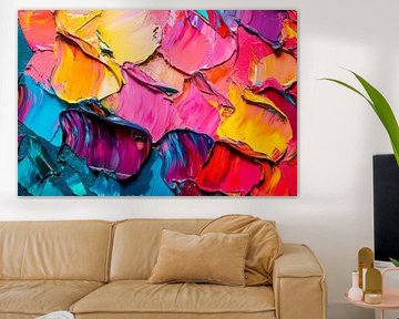 Colourful acrylic paints on canvas by Poster Art Shop