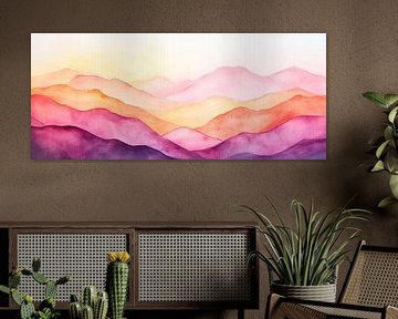 Gentle mountain landscape in pastel colours by Poster Art Shop