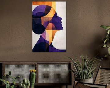 Abstract portret in zachte kleuren van Poster Art Shop