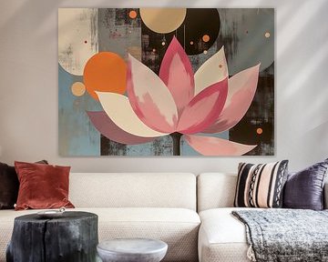 Peinture moderne avec lotus.