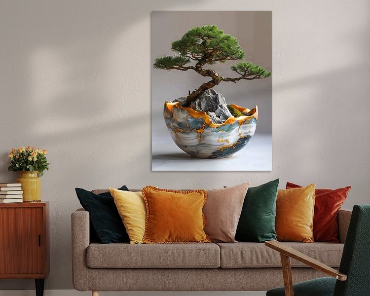 Voorbeeld van het werk in een kamer