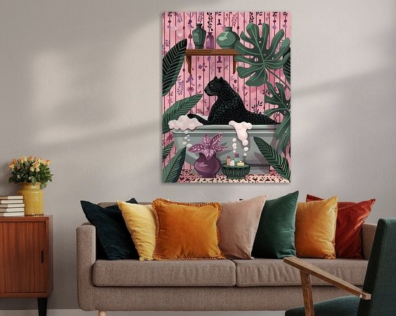 Voorbeeld van het werk in een kamer