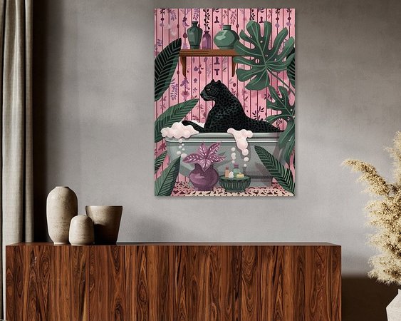 Voorbeeld van het werk in een kamer