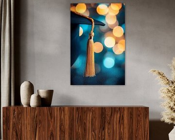 Gegradueerde hoed met gouden kwastdetail van Poster Art Shop