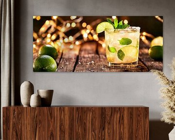 Verfrissende cocktail met limoenen van Poster Art Shop