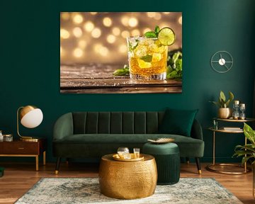 Verfrissende cocktail met limoen van Poster Art Shop