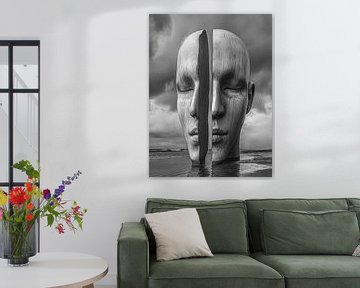 Divided Reflection #2 Monochrome by Mister Artwork