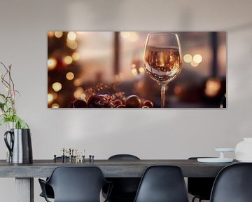 Feestelijke sfeer met wijnglas van Poster Art Shop