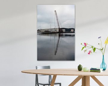 Laadkranen in Amsterdam van Werner Lerooy