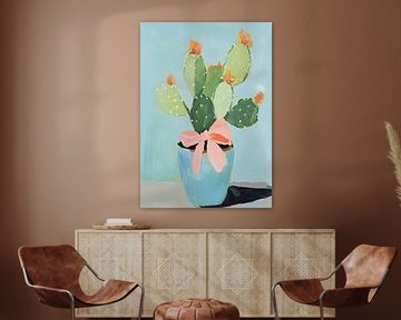 Cactus bow construction preppy dopamine decoration by Niklas Maximilian